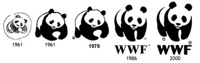 A evolu??o da logo do WWF, uma das marcas pioneiras e mais conhecidas do mundo no trabalho de ...
© WWF rel=