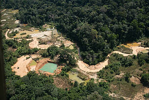 Vista aérea do Garimpo Juruena, no Mato Grosso