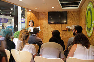 No stand do Programa Madeira é Legal também foram realizadas oficinas, bate-papos e lançamento de produtos