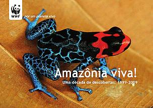 Capa do relatório Amazônia Viva: uma década de descobertas 1999-2009