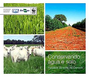 Capa da cartilha Conservando água e solo - pecuária de corte no Cerrado.