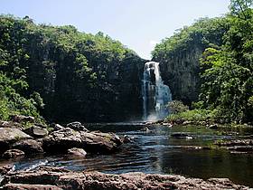 Cachoeira no Parque Nacional dos Veadeiros. 
© Aldem Bourscheit/WWF-Brasil