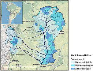 Áreas que mais contribuem com água para a Bacia do rio Paraguai