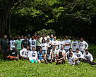 Integrantes da expedição posam com autoridades do Governo do Amapá e da Gerência Executiva do Ibama no estado, que visitaram a equipe