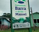 Uma das placas doadas pelo WWF-Brasil à pequena comunidade existente entre o Amazonas e o Mato Grosso