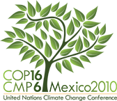 Logo da COP-16 em Cancún, México. 
© COP16/CMP6