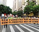 Participantes da marcha protestaram em defesa das florestas