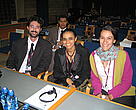 Foto histórica para nossa equipe: Mauro Armelin, do WWF-Brasi, ministra Marina Silva, e Karen Suassuna, do WWF-Brasil, na plenária da ONU