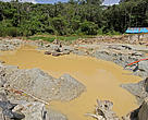 Área danificada por mineração no Parque Nacional do Tumucumaque, no Amapá.