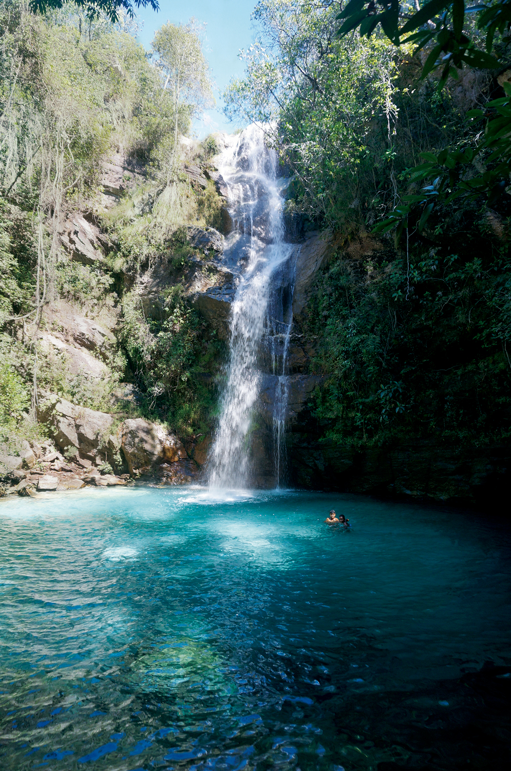 Cerrado: Cachoeira Santa Bárbara, localizada na Comunidade Kalunga na cidade de Cavalcante, em Goiás