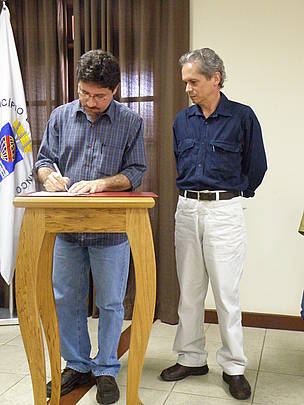 Governador do Acre, Arnóbio Marques, e o prefeito de Rio Branco, Raimundo Angelim.